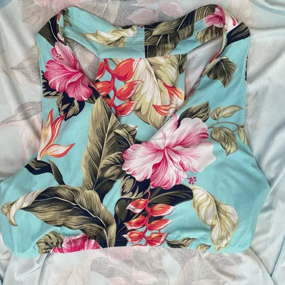 Tommy Bahama Turquoise Floral Halter Dress - Picture 9 of 10